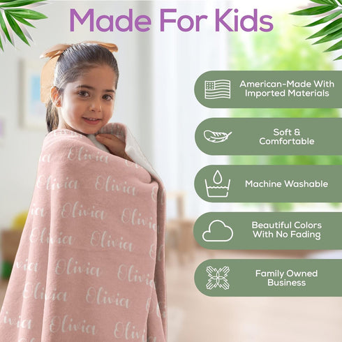 Cozy 60x80) Personalized Name Blanket - Customized Blankets for Boys & Girls, Ships Next Day, Soft & Personalized Throw