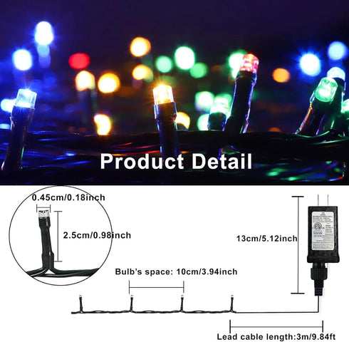 100-1000 LED Christmas Lights - Low Voltage Fairy String Lights with 8 Modes, 300 LEDs for Home, Party, Festival