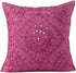 Eyes of India Handmade Boho Throw Pillow Cover with Mirrors, Burgundy, 24" x 24", Decorative Cushion Case for Sofa
