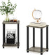 Furinno Simplistic End Table, 2-Pack, French Oak/Black