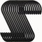 Nisoger 12 Pack 6 Inch S Hook - Large Vinyl Coated Heavy Duty Steel Metal Black Rubber Coated Closet S Hooks
