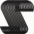 Nisoger 12 Pack 6 Inch S Hook - Large Vinyl Coated Heavy Duty Steel Metal Black Rubber Coated Closet S Hooks