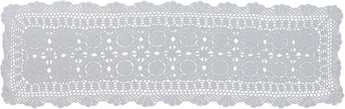 15.7"x47" USTIDE Handmade Crochet Table Runner White Rectangular Cotton Lace Table Runners Table Doily for Dresser