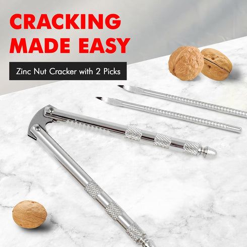Chef Craft Classic Nut Cracker with Picks - 6.75 inch, Stainless Steel