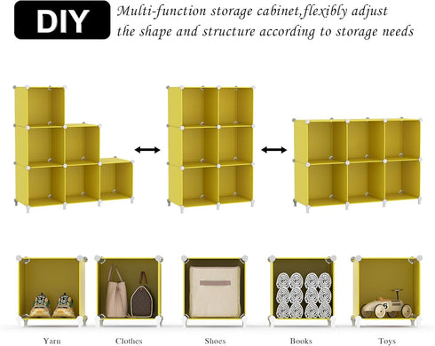 6 Closet AWTATOS Cube Storage Organizer, Cube Organizers and Storage, DIY Stackable Bookshelf Plastic Clothes Organizer