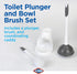 6.75 7 19.5 Clorox Toilet Plunger and Bowl Brush Combo with Caddy, x x in, White/Gray