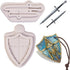 Dragon Silicone Fondant Molds, 3 PACK Swords Shield Battle Mold for Cake Decorating, Cupcakes, Chocolate