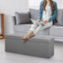30 Inches 15"D 30"W 15"H) LEMY Folding Ottoman Storage Bench, Foot Rest Stool with Wooden Divider&Large Storage Space
