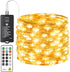 HXWEIYE Rechargeable Fairy Lights with Remote, 66ft 200 LED Twinkle Lights with