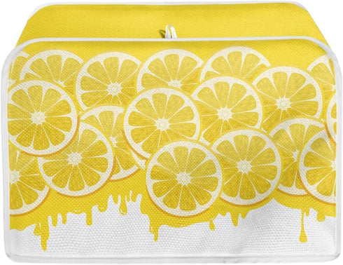 Toaster Cover 4 Slice, Yellow Lemon Washable Protector, Dustproof Kitchen Appliance Accessories, Women Gift