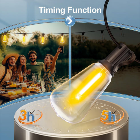 65Ft 20M Dimmable ST38 Bulb MGVIH Outdoor String Led Patio Lights: Outside Waterproof Light with Remote Shatterproof