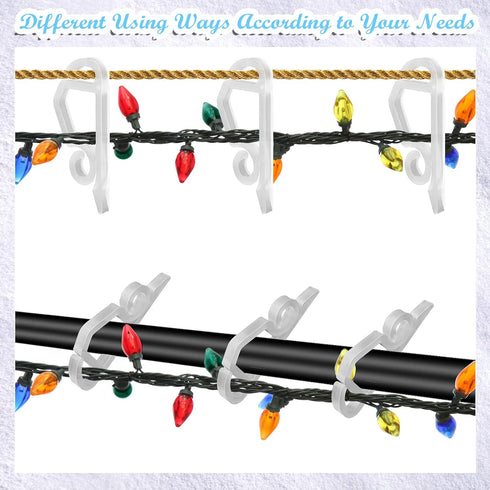 SelfTek 120 Pcs Christmas Light Clips & Hooks, Gutter Clips for Hanging Outdoor Holiday Lights