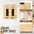 CMXZSAM 2 1 in Trash Bag Dispenser and Grocery Bag Holder, Large Wooden Plastic Bag Holder, Wall Mount Trash Bags