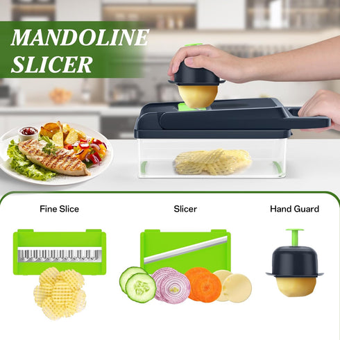 12 1 HomeHacks Vegetable Chopper Vegetable Cutter, in Kitchen Gadget, Dicer, Slicer, Onion Cutter, Salad, Cheese Grater