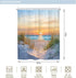 Riyidecor Beach Ocean Coastal Shower Curtain - 60Wx72H Inch Tropical Landscape Fabric Decor with 12 Pack Hooks