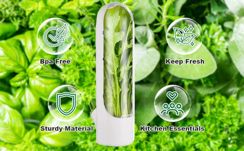 Herb Saver for Refrigerator - Fresh Herb Keeper Pod Containers, Keeps Vegetables Fresh for 2-3 Weeks