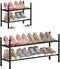 TZAMLI 2-Tier Expandable Metal Shoe Rack for Closet, Stackable Shoe Organizer Adjustable