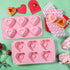 Webake Silicone Heart Cake Mold, 6-Cavity Mini Heart Shaped Cake Pans, Pack of 2