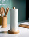 Wooden Paper Towel Holder Stand, Kitchen Paper Hanger Rack, Bathroom Towel Roll Organizer for Countertop