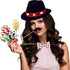 25Pcs Casino Photo Booth Props with Stick, Las Vegas Theme Selfie Props for Poker Night Birthday Party Supplies