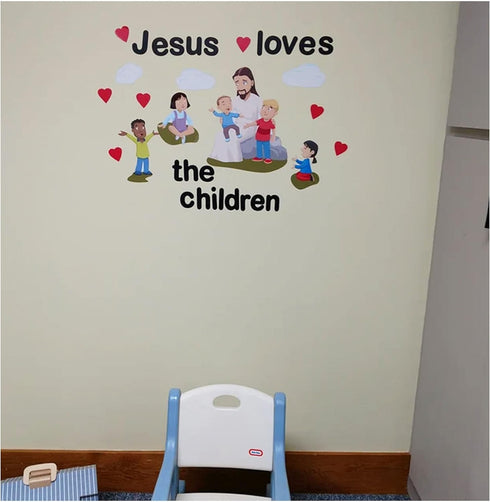 Kids Wall Decals for Church Classroom Decoration - Christian Bible Verse Nursery Wall Art Stickers
