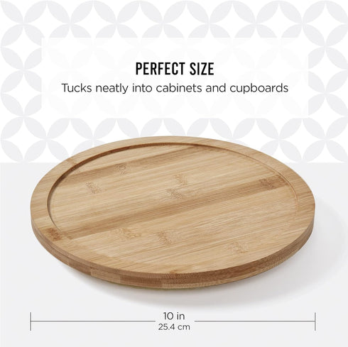 Copco Bamboo Lazy Susan Turntable, 10-Inch Wooden Organizer for Table or Countertop