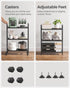 SONGMICS 3-Tier Metal Storage Rack with Wheels, Mesh Shelving Unit for Entryway, Kitchen, Living Room