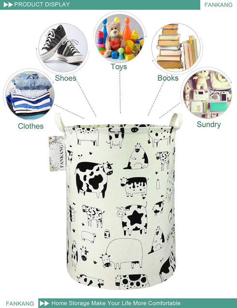 FANKANG Storage Basket, Foldable Nursery Hamper, Waterproof PE Coating, Large Storage Baskets for Kids, Office, Toys