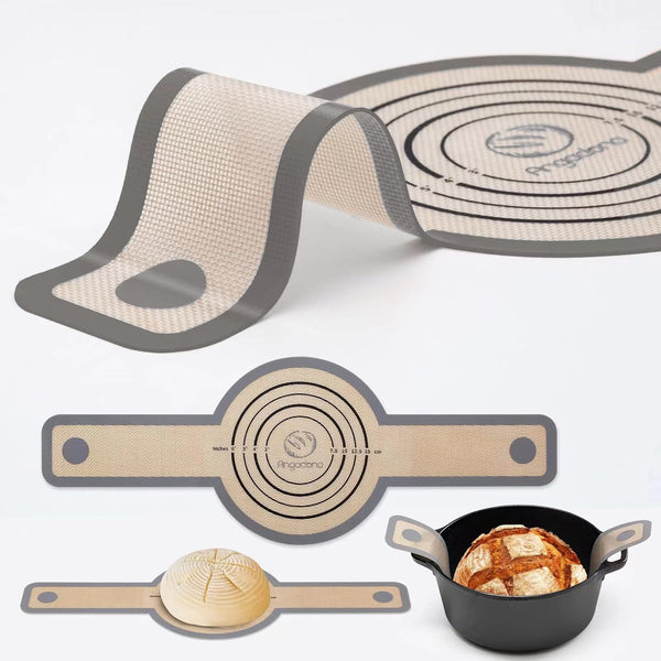 Silicone Bread Sling Dutch Oven, Non-Stick & Easy Clean Reusable Baking Mat, 1 Grey pcs