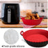 Air Fryer Silicone Pot, Silicone Basket Bowl for 3 to 5 Qt Air Fryer Oven, Reusable Baking Tray (Red+Black)