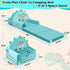 Cozy Dinosaur Kids Sofa Bed with Removable Washable Cover & Magic-Tape Backrest Foldable Toddler Chair, Crystal Velvet