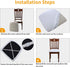 Stretch Chair Seat Covers 4 PCS, Removable Washable Anti-Dust Dining Room Cushion Slipcovers (White)