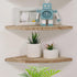 Joiishom Wood Corner Wall Shelves Set of 2, Solid Wood Corner Floating