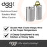 OGGI Stainless Steel Double Wall Wine Cooler - Insulated Tabletop Wine Chiller for White Wine & Champagne, Fits Most