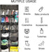 2 Pack Extra Large Over Door Shoe Organizers, Closet Shoe Rack with 12+6 Crystal Pockets, 8+8 Hooks, Black (59"x 21.6")