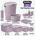 Superio Ribbed Collection - Medium Lilac Purple Plastic Open Storage Bins Organizer Baskets (6 Pack)