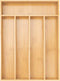 Bamboo Silverware Organizer, Kitchen Drawer Utensil Organizer, Cutlery Holder Flatware Organizer Tray (5 slots, Natural)