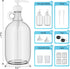 Dispenser,64oz 4 Labels,2 Pack Laundry Detergent Fabric Softener Dispenser,Glass Liquid Laundry Detergent