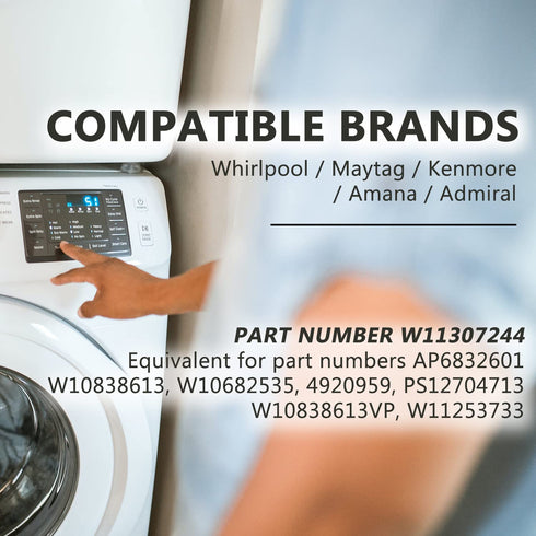 W11307244 Washer Lid Lock (3 Wire), Compatible with Whirlpool Maytag Amana Kenmore