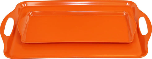 Calypso Basics by Reston Lloyd 2pc Melamine Tray Set, Rectangular Serving/Ottoman Tray
