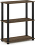 Furinno Turn-S-Tube 3-Tier Compact Multipurpose Shelf Display Rack, Columbia Walnut/Black