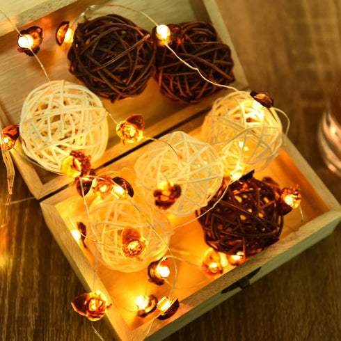 Pomeat 15pcs Wicker Rattan Balls Decorative Orbs for Table Decor, Wedding Party Decoration, Centerpiece Bowls