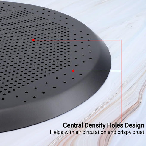 Beasea 14 Inch Pizza Pan, Perforated Heavy Duty Aluminum Alloy Round Pizza Crisper for Home Kitchen