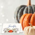 Koko Paper Co Thanksgiving Table Place Cards with Pumpkin and Fall Leaves, 50 Tent Style Dinner Setting Name Cards