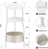 3-Tier 24in Small Round Side Table for Living Room with Storage Basket Small Space Saving End Table Nightstand Couch