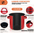 46OZ Bacon Grease Container with Strainer - Large Red Kitchen Oil Storage Can, Food Saver Bin with Lid | Farmhouse