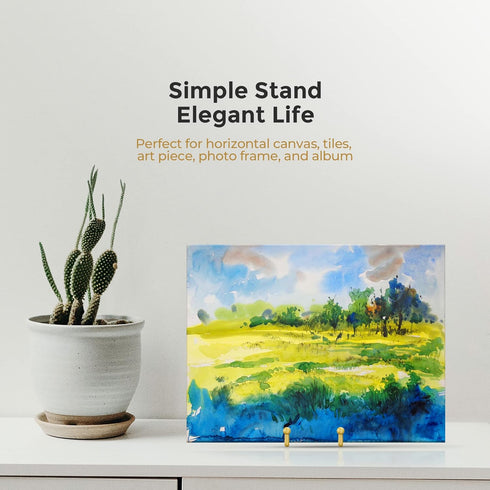 TR-LIFE Plate Stands for Display - 6 Inch Plate Holder + Metal Frame Stand for Picture, Decorative Plate (Gold 2 Pack)