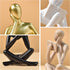 suruim Gold Reading Women Statue, Thinker Sculptures, Abstract Art Figurine, Gold Shelf Decor, Gold Desk Decor