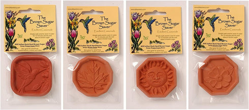 Brown Sugar Savers - Set of 4, Hummingbird, Maple Leaf, Sun, and Daisy Designs