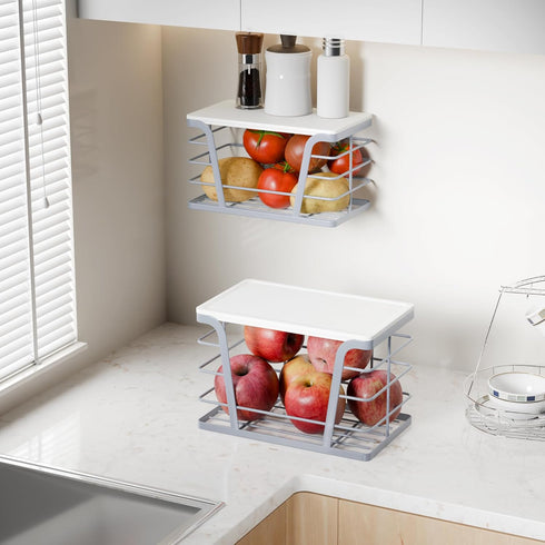 2 Pack TIDIIABODE Gray Trash Bag Organizer for Kitchen and Pantry, Upgraded Stackable Metal Garbage Bag Holder